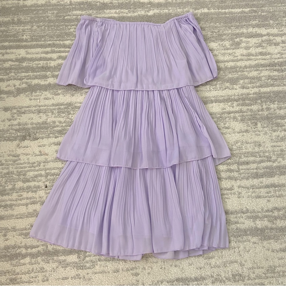 Women's Casual Off The Shoulder Sleeveless Tiered Ruffle Pleated Short dress